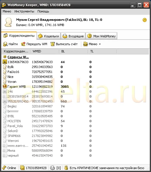 Controlul de fonduri de la deținător WebMoney clasic pe Internet