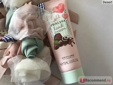 Kézkrém Oriflame la praliné (praliné) - „tejszín a ventilátor