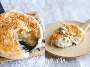 Пилешки пай с гъби в тиган, най-вкусните портал RuNet