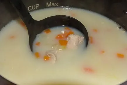 Supa de pui cu orz perla în multivarka plite
