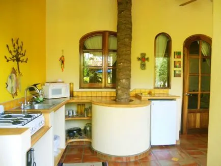 Кухня с жълти стени, тапети, вътрешен дизайн, фото и видео материали
