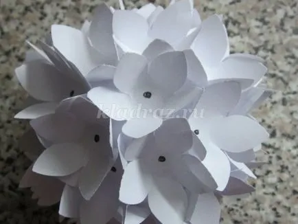 Volumul de flori „hortensie“, a hârtiei cu mâinile