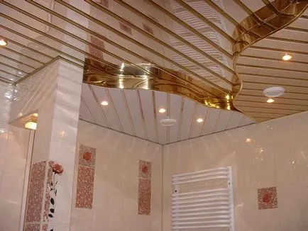 Díszítő fürdőszoba műanyag panelek, stílusos design a belső tér