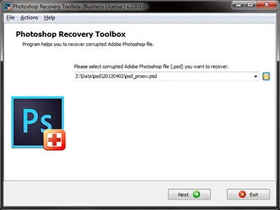 Photoshop Recovery Toolbox - hatékony eszköz visszaszolgáltatási sérült Adobe Photoshop