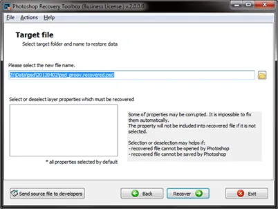 Photoshop Recovery Toolbox - hatékony eszköz visszaszolgáltatási sérült Adobe Photoshop