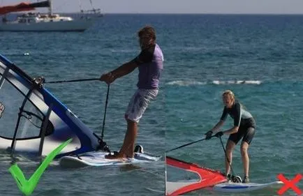 Primii pași în bord windsurfing este mai puțin naviga deasupra