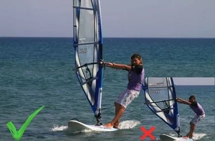 Primii pași în bord windsurfing este mai puțin naviga deasupra