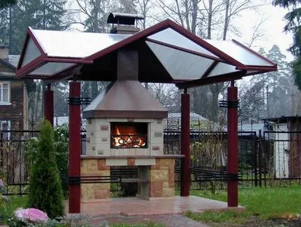 Kemencében barbecue pavilon féle tervek és építési saját kezűleg