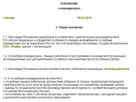 Comandat de a stabili norme de călătorie de afaceri de zi cu zi, articole, revista „personal contează“