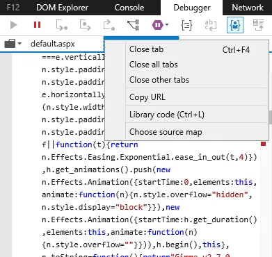 Verificarea codului javascript folosind un depanator (Windows)