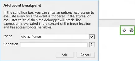 Verificarea codului javascript folosind un depanator (Windows)