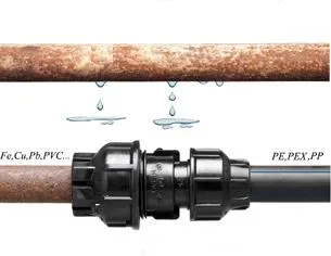 Съединение от пластмаса (полипропилен и полиетилен) тръба с метал - стомана