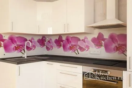 Üveg konyhai kötény orchideák