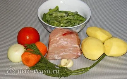 Leves zöldbab recept egy fotó - egy lépésről lépésre levest főznek zöldbab