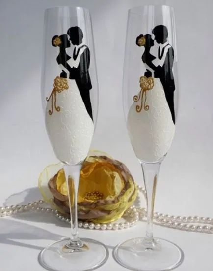 Esküvői poharak tervezési ötletek, dekoráció, fotó és videó
