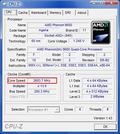 AMD Phenom 9600 Black Edition овърклок на процесора с отключен множител