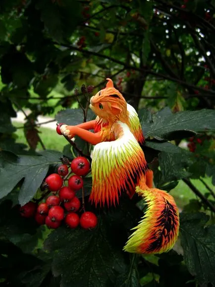 animale și păsări fantastice din plastic catifelat