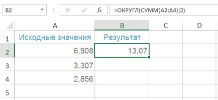 ROUND funkció (kerek), hogy az Excel