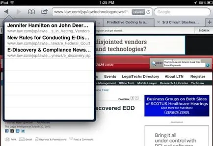 Istoria „în safari browser-ul pentru iPad, catamobile
