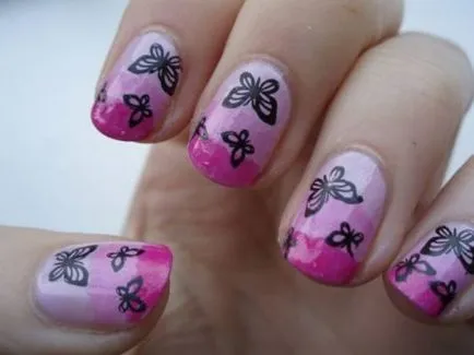 Как да нарисувате пеперуда върху ноктите