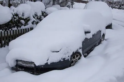 Как да се почисти колата от сняг и лед през зимата, mapioza