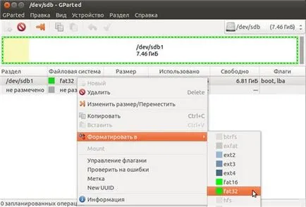 Hogyan formázza USB flash meghajtót ubuntu