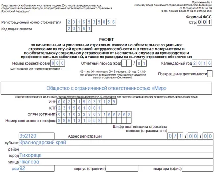 Hogyan kell kitölteni egy űrlapot 4-FSS szülési