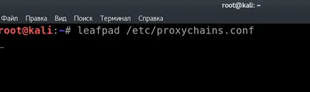 Кали Linux целия трафик през Заданието