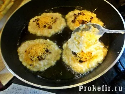 Krumplis palacsinta gombával és sajttal - lépésről lépésre recept fotók