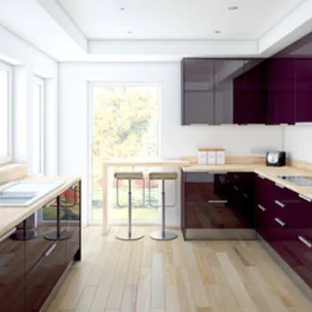 Kitchen padlizsán színű - fotó-katalógus a bútorok és kész belső