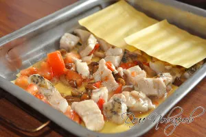 Lasagna hal, hogyan kell főzni - a recept egy fotó