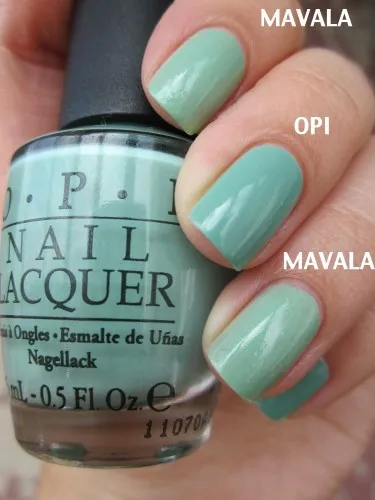 Culoare galbenele menta - Mavala Aquamarine # 154; lacrimi marmaid OPI s nlp18 argint OPI sfărâma nle62