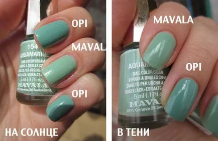 Culoare galbenele menta - Mavala Aquamarine # 154; lacrimi marmaid OPI s nlp18 argint OPI sfărâma nle62