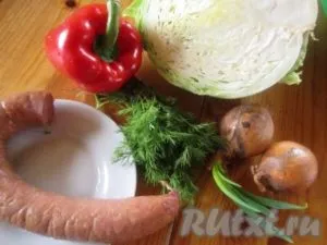 tocană de legume cu cârnați - preparare pas cu pas, cu fotografii