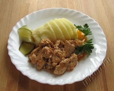 carne de porc Fried în sala de mese - rețete naeshsya de preparate de casă cu fotografii și video