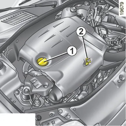 Ellenőrzése és utántöltése az olajat Renault Simbol - renault jel (szimbólum)