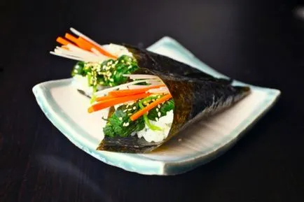 Temaki (role de mână), rețete de gătit cu fotografii