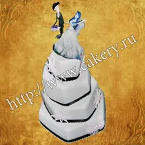 Cake Corpse Bride, The Addams Family egyedi, esküvői torta halott menyasszony