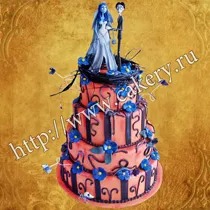 Cake Corpse Bride, The Addams Family egyedi, esküvői torta halott menyasszony