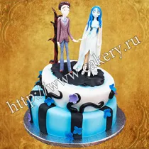 Cake Corpse Bride, The Addams Family egyedi, esküvői torta halott menyasszony