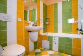 fotografii Galben baie de interior, de exemplu, design-