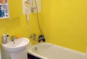 Жълти баня снимки на интериора, проектиране пример