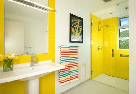 Жълти баня снимки на интериора, проектиране пример