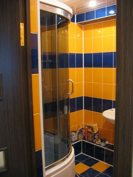 Sárga fürdő design, színek kombinációja, fotó, fürdőszoba tervezés, belsőépítészet, javítás, fotók