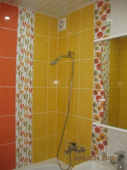 Sárga fürdő design, színek kombinációja, fotó, fürdőszoba tervezés, belsőépítészet, javítás, fotók