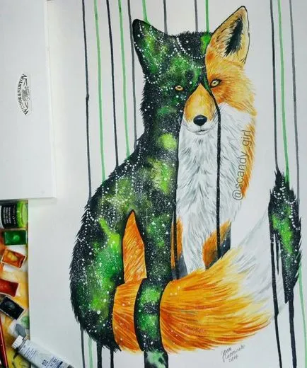 Akvarell állatok színes művészeti, egy rejtett jelentését