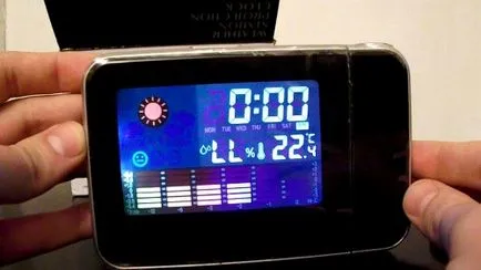 Óra időjárás állomás ébresztő és idő projektor LCD