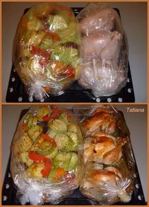 Пиле пълнено с краставички пъстри, печени зеленчуци с една стъпка по стъпка рецепти снимки