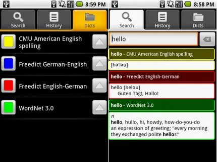 Colordict речници - Android Market (Google Play) - безплатен софтуер и програми, игри, тапети