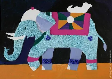 Направете стенопис-мозайка мъниста индийски слон с децата - честни майстори - ръчна изработка,